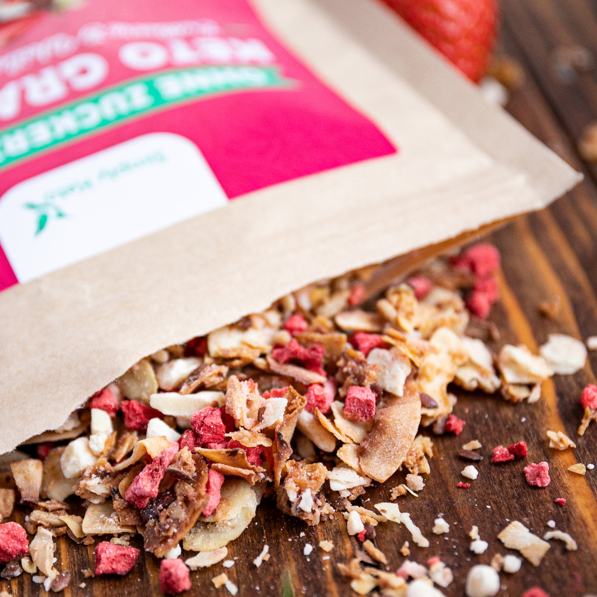 Simply Keto, Strawberry & White Chocolate Granola 250g