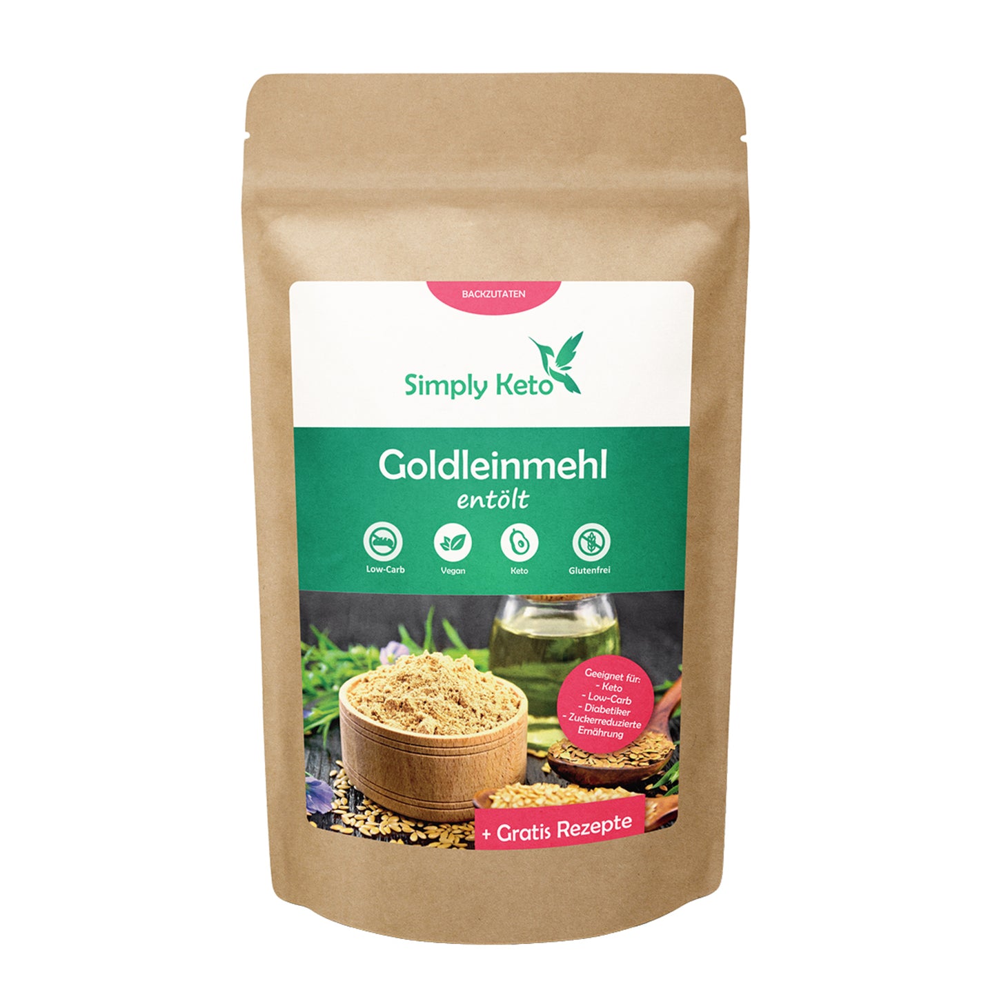 Simply Keto, Golden Linseed Flour, de-oiled 500g