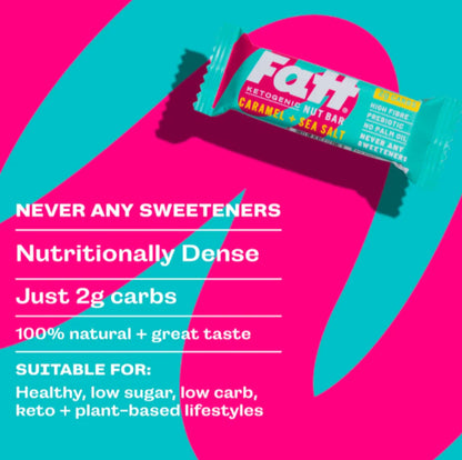 Fatt, Caramel + Sea Salt Keto Bar 30g