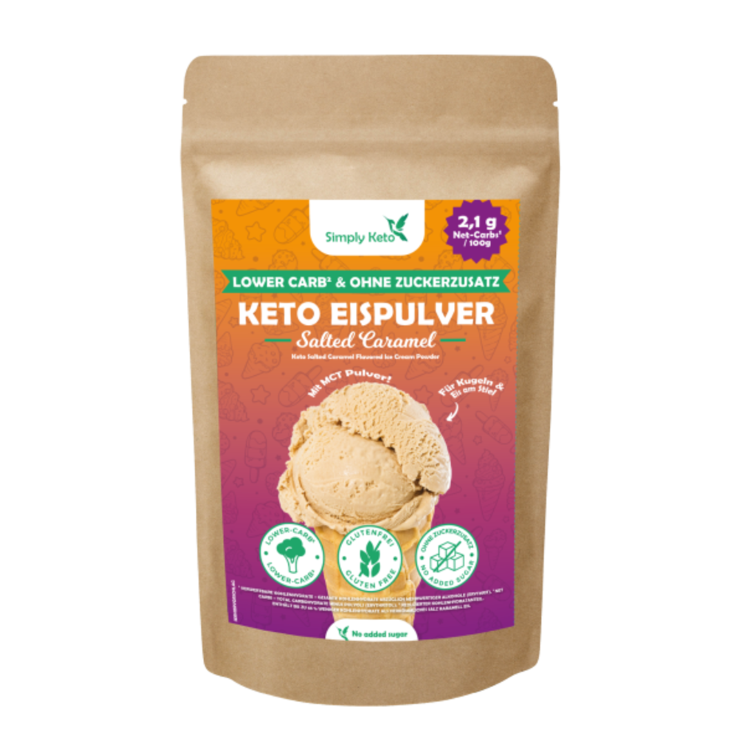 Simply Keto, Salted Caramel Flavored Ice Cream Powder 100g