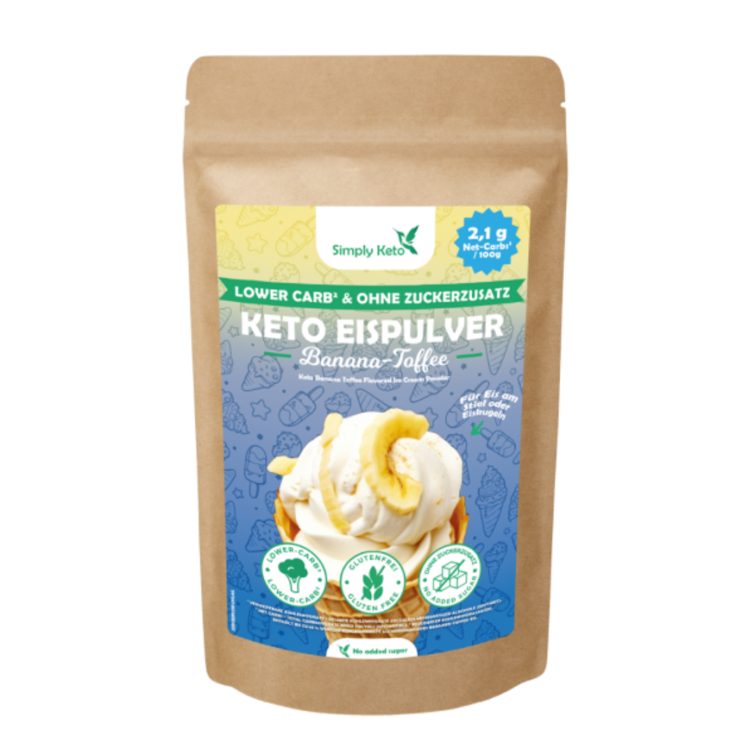 Simply Keto, Banana Toffee Flavored Ice Cream Powder 100g